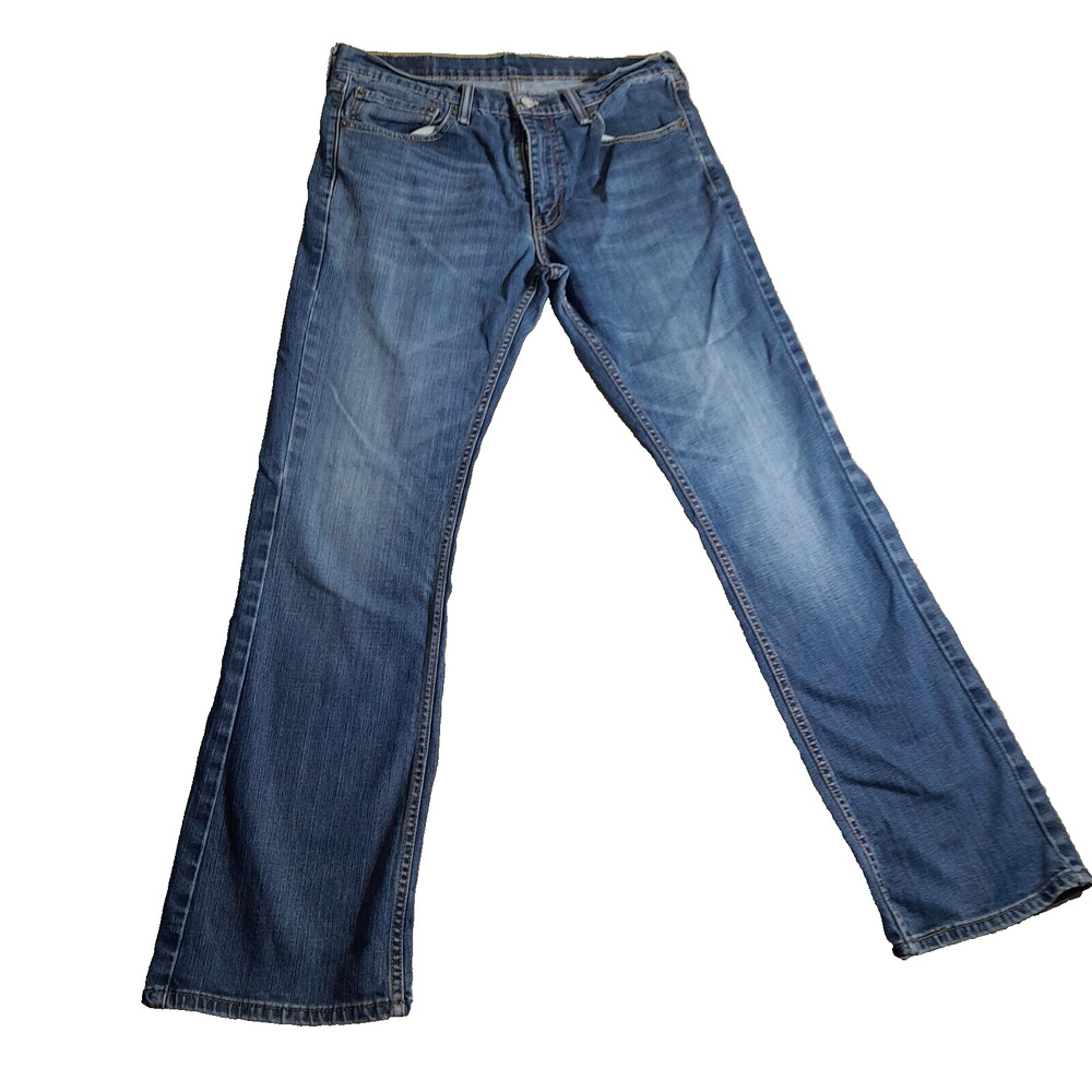 Levis 527 Jeans Mens Size 34x32 Blue Slim Fit Bootcut Denim Pants Medium Wash